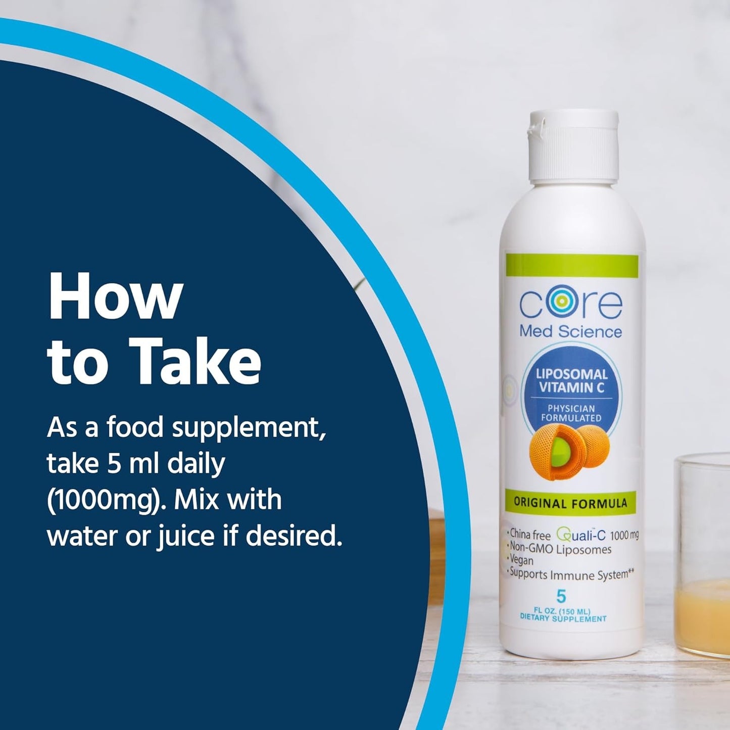 Liposomal Vitamin C - Liquid - Original Orange Formula (5 FL OZ / 30 Servings)